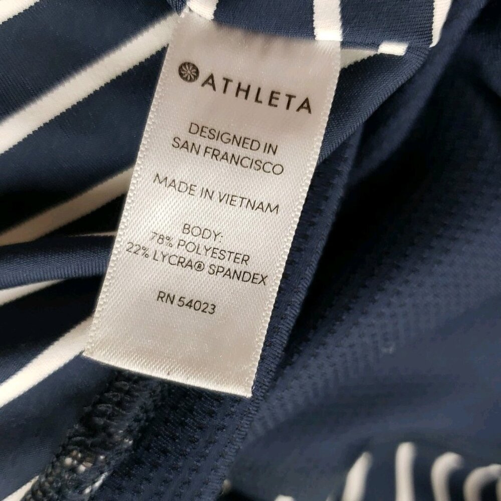 Athleta Contender 7/8 High Rise Legging Womens XL Blue Stripe 25" Stretch Tight - Picture 10 of 14